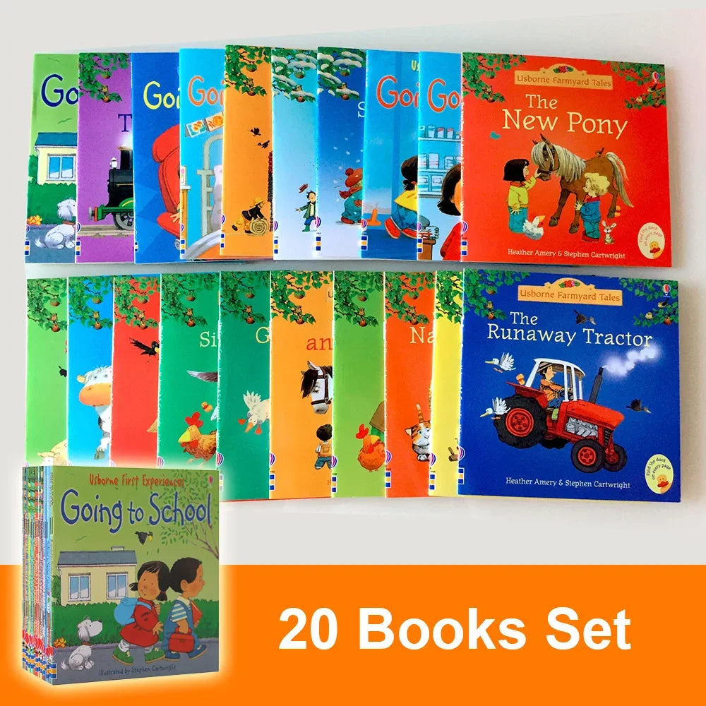 A set of 20 farm storybooks for reading and writing - suitable for early childhood education, bedtime stories, social and emotional learning, family education, classroom and library education, and resource room education.