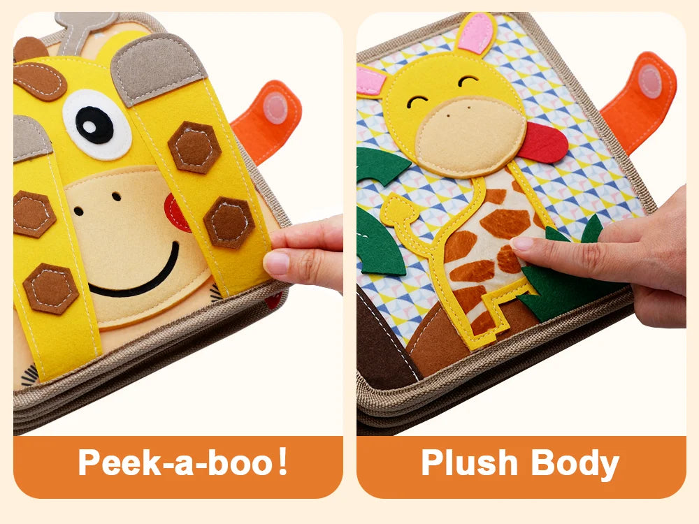Montessori Soft Busy Book for Toddlers | Sensory Cloth Activity Book