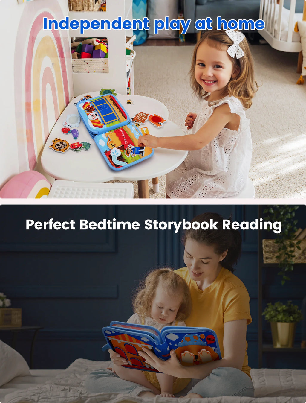 Montessori Soft Busy Book for Toddlers | Sensory Cloth Activity Book