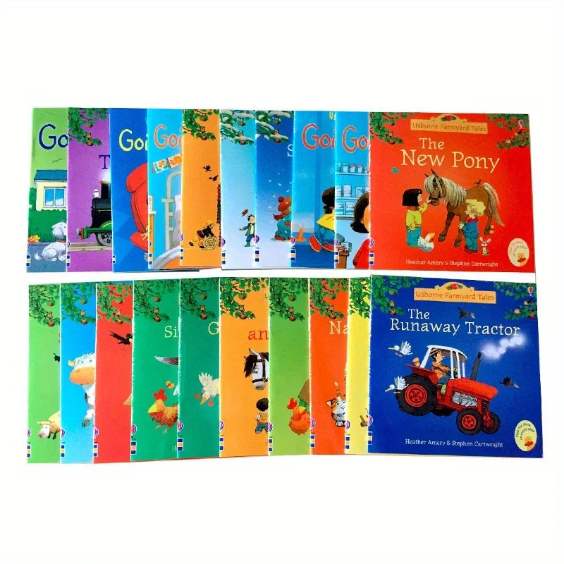A set of 20 farm storybooks for reading and writing - suitable for early childhood education, bedtime stories, social and emotional learning, family education, classroom and library education, and resource room education.