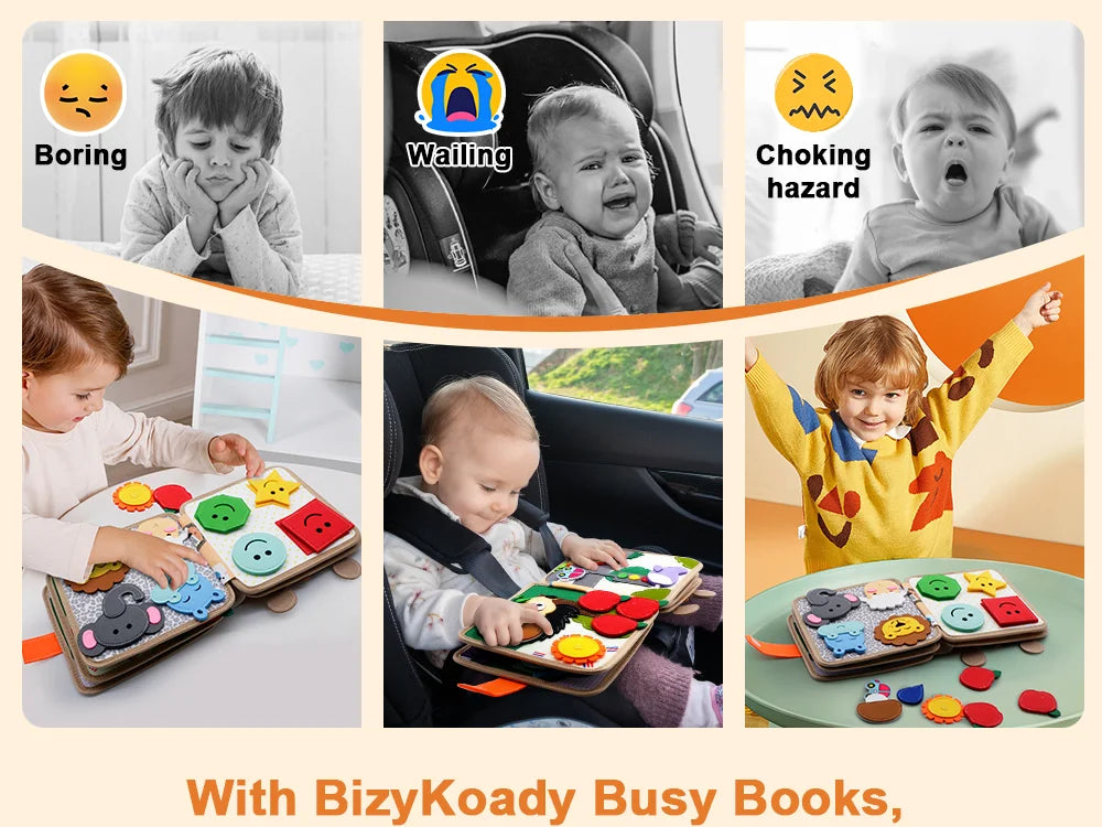 Montessori Soft Busy Book for Toddlers | Sensory Cloth Activity Book