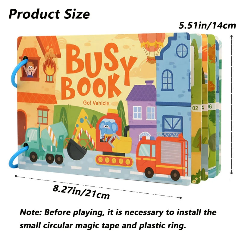 Montessori Busy Book for Toddlers | Reusable Learning Activity Book