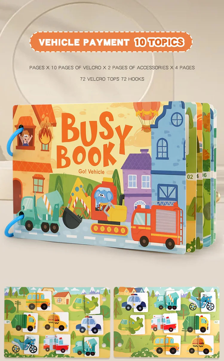 Montessori Busy Book for Toddlers | Reusable Learning Activity Book