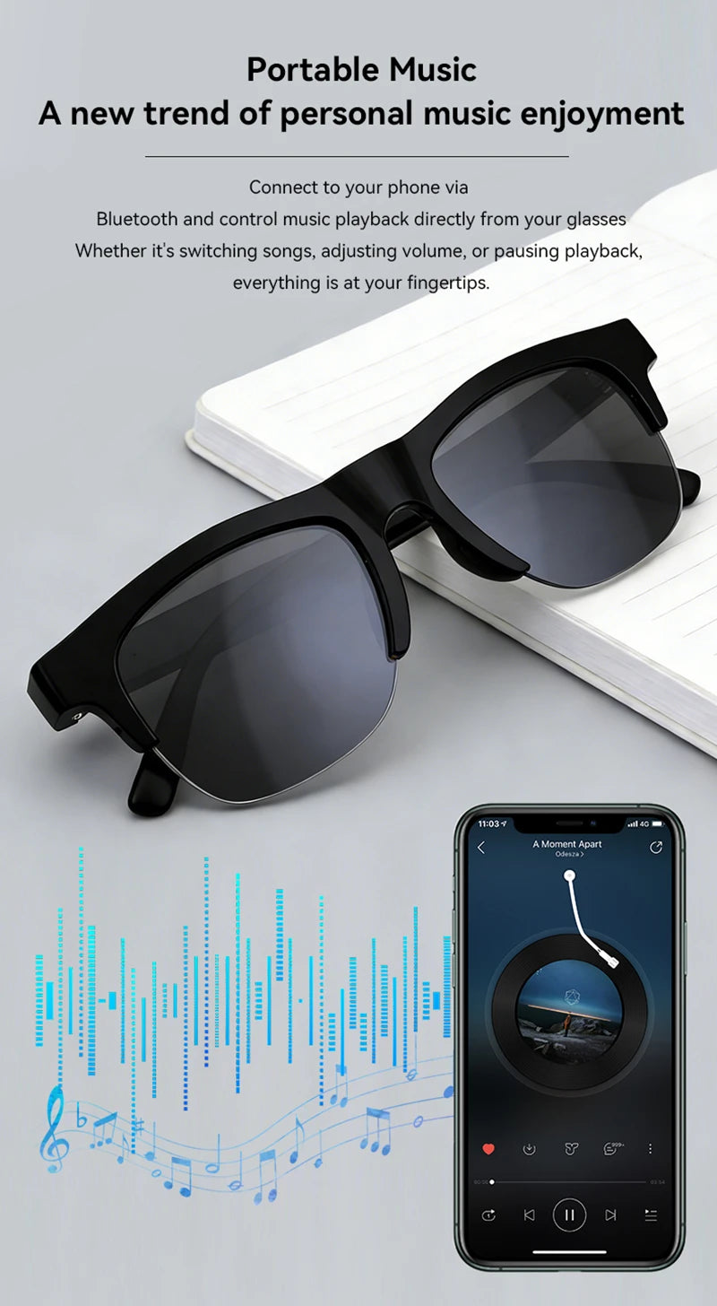 Lenovo 2027 New 8K AI Smart Glasses AI Translation HD Hands-Free Calling  AI Chat Logging Music Playback Smart Sunglasses