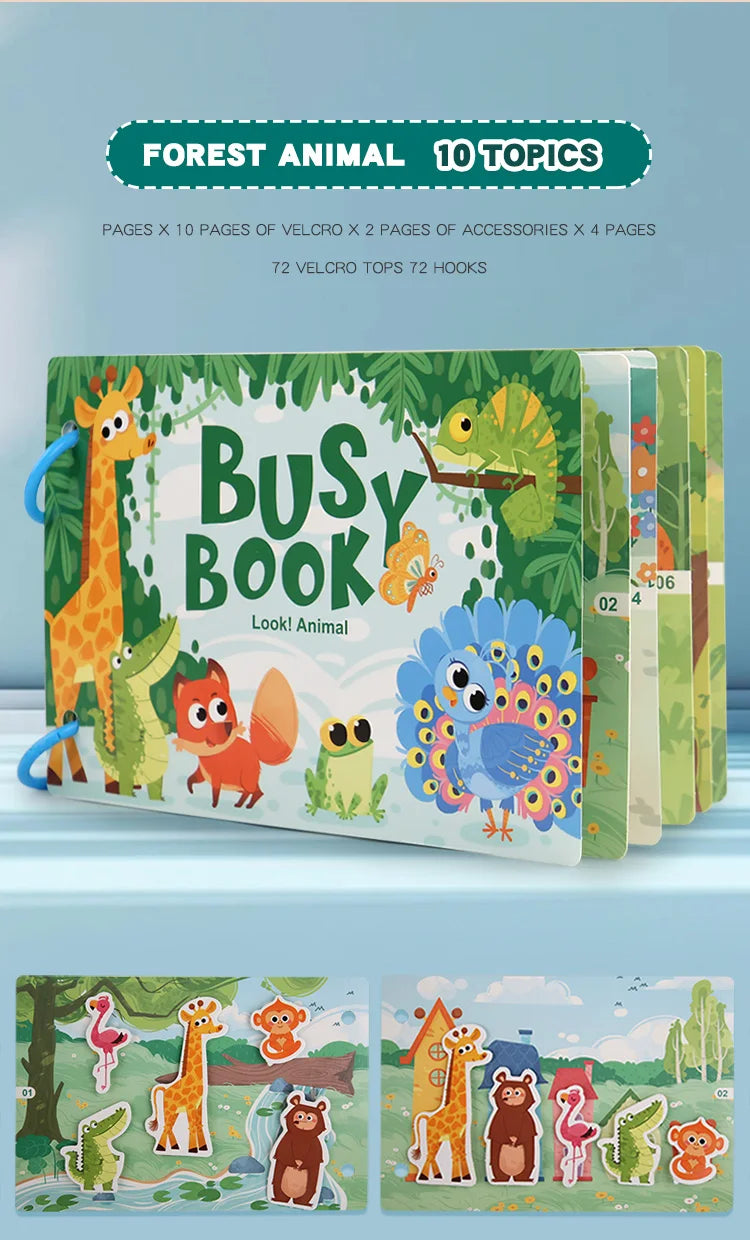 Montessori Busy Book for Toddlers | Reusable Learning Activity Book