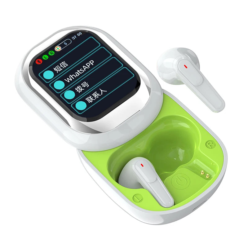 All-in-One Smart Screen Earphones, TWS Headphones with Call/AI translation