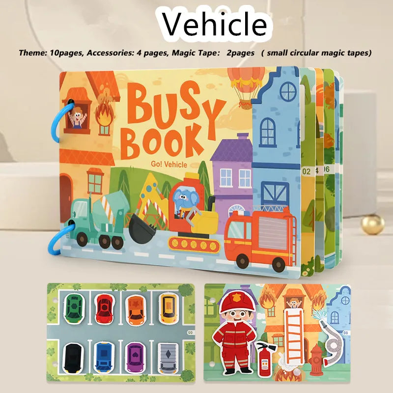 Montessori Busy Book for Toddlers | Reusable Learning Activity Book